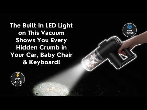 Handheld Cordless Vacuum Cleaner | Built-In LED Light | High Suction | Car, Home, Baby Chair & Keyboard Cleaner YouTube Video