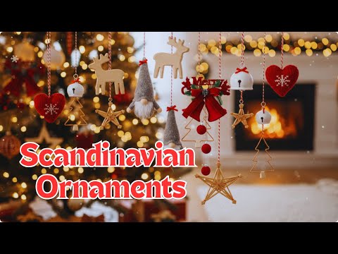 Large Scandinavian Christmas Hanging Decorations Flocked Holiday Ornaments YouTube Video