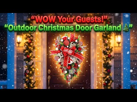 Premium Outdoor Christmas Door Garland Weatherproof Holiday Décor for Front Porch & Entryway YouTube Video