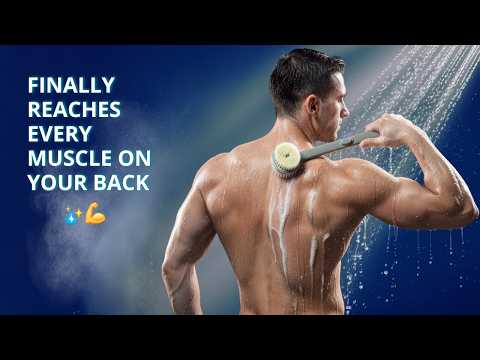 Best Back Scrubber For Shower With Handle  | Built-In Soap Dispenser | Soft Nylon Bristles | 36cm Reach YouTube Video