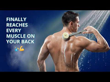 Best Back Scrubber For Shower With Handle  | Built-In Soap Dispenser | Soft Nylon Bristles | 36cm Reach YouTube Video