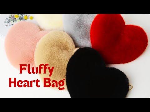 Heart Shaped Faux Fur Plush Chain Shoulder Bag Cozy & Cute Crossbody Purse YouTube Video