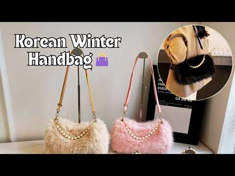 Korean Winter Pearl Chain Plush Shoulder Bag for Women – Soft Faux Fur Elegant Small Handbag for Party, Date & Holiday Gifts YouTube Video