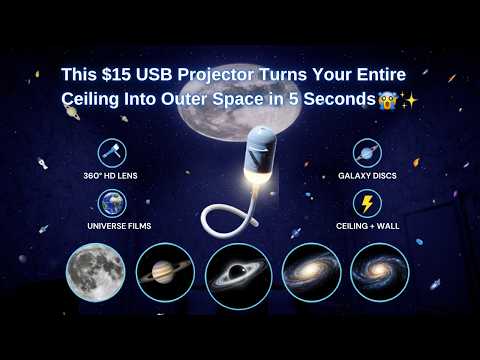 LED Galaxy Projector Night Light | 360° HD Star Projector for Kids Bedroom | Swappable Galaxy Film Discs | Ceiling & Wall Space Projector YouTube Video