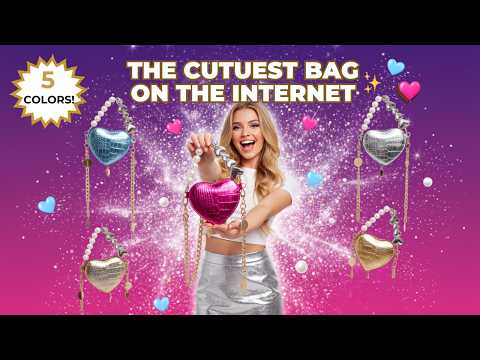 Pearl Handle Heart Love Handbag, Metallic Crocodile Mini Crossbody Bag with Gold Chain, Y2K Aesthetic Gift for Women in 5 Colors