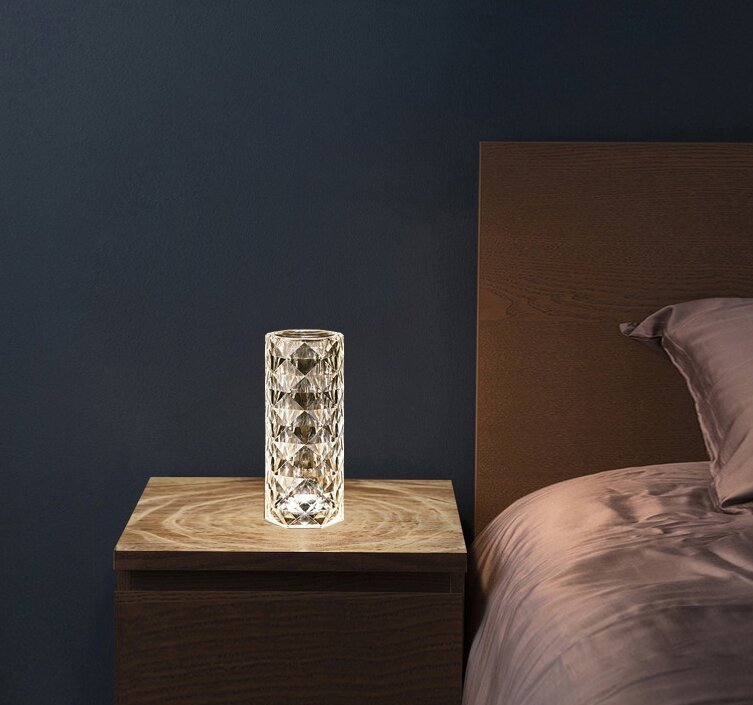 The Crystal Table Lamp is a lighting source and decorative item for your bedroom