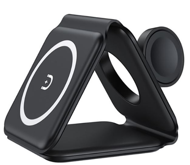 3 In 1 Magnetic Wireless Charger - Black Color - Free Shipping Worldwide