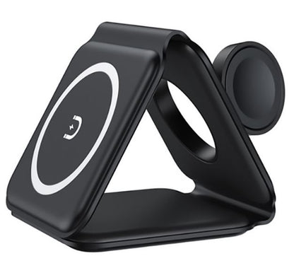 3 In 1 Magnetic Wireless Charger - Black Color - Free Shipping Worldwide